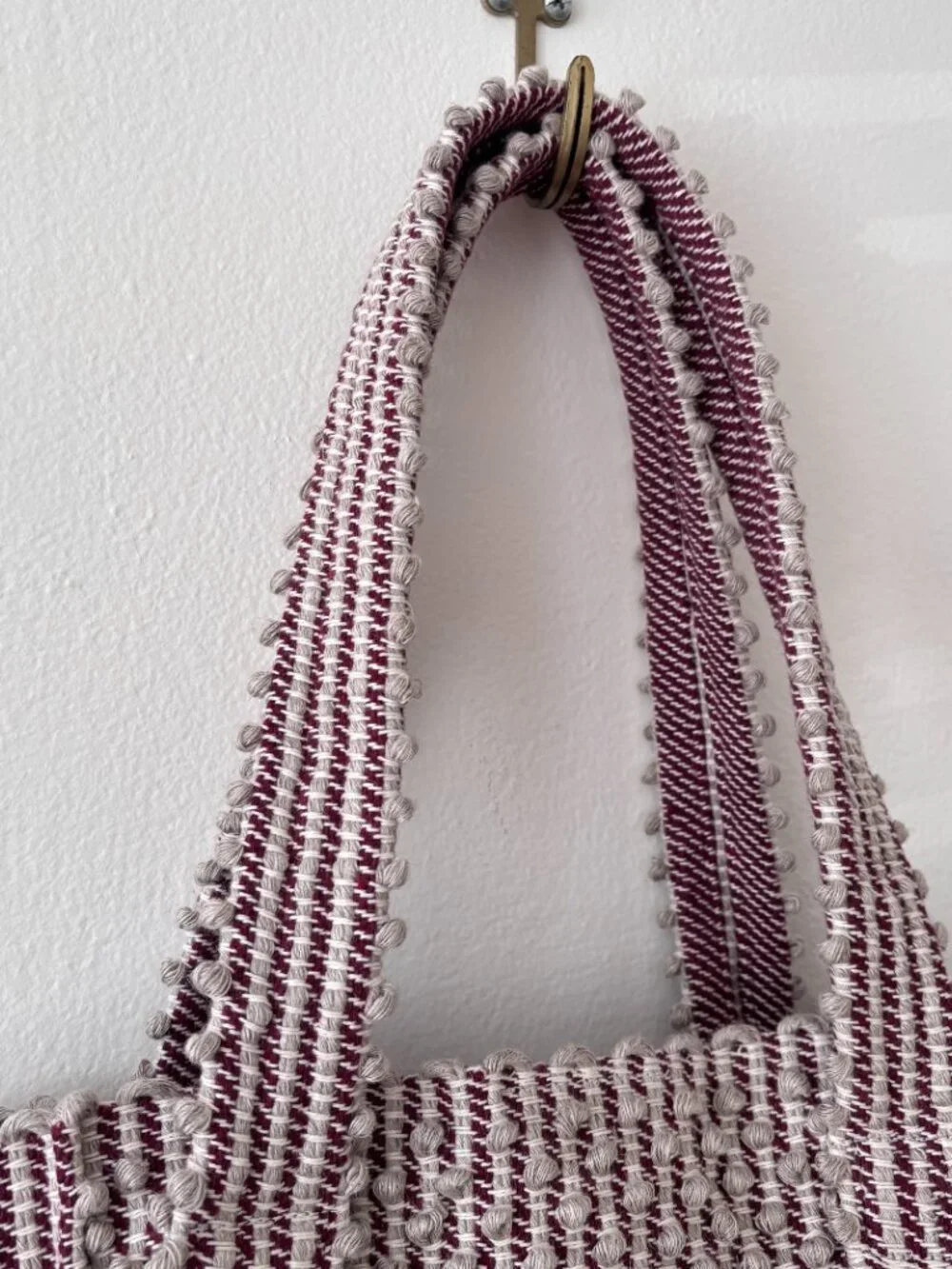 Antonello Tedde Knotted Cotton & Linen Bag in Burgundy